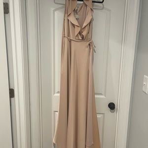 Tan bridesmaids dress- worn once. Dry cleaned after.